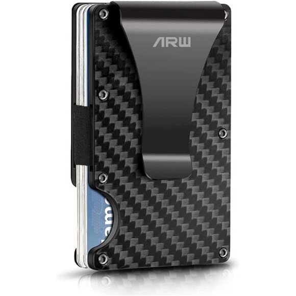 Minimalist Wallet for Men ARW Metal Money Clip Wallet RFID Blocking Aluminum